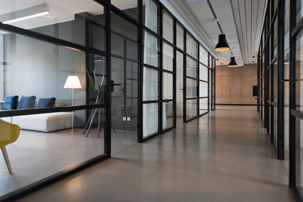 Bright modern office illustrating commercial cooling requirements